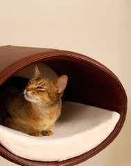 Luxury Rondo Wall Faux Leather Cat Bed