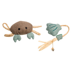 2 Pack Eco Friendly Crab and Seashell Cat Toys