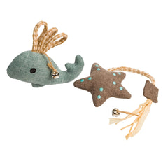 2 Pack Starfish and Whale Eco Friendly Cat Toys