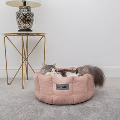 Boucle Cat Bed - Blush Pink