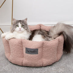 Boucle Cat Bed - Blush Pink