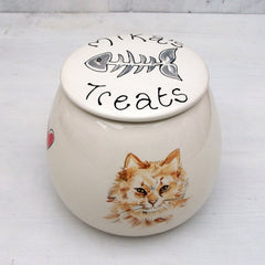 Personalised Treat Jar with Portrait of your Cat
