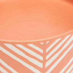 Aztec 2 Piece Cat Food Bowl & Saucer Set - Terracotta Orange