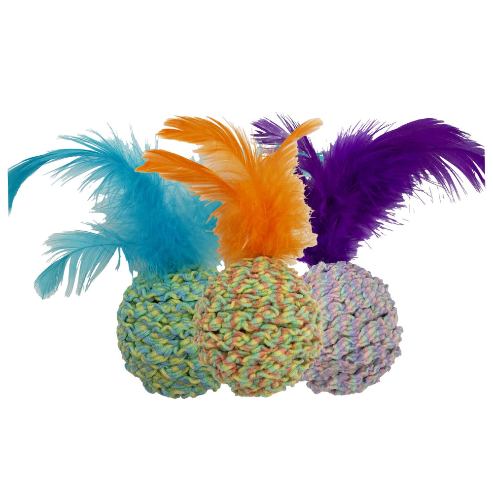 Ball & Feathers Rattle Cat Toy