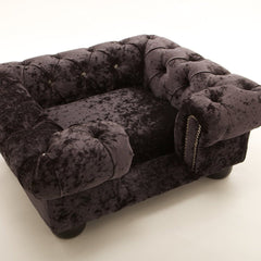 Balmoral Cat Chesterfield Ebony Crushed Velvet