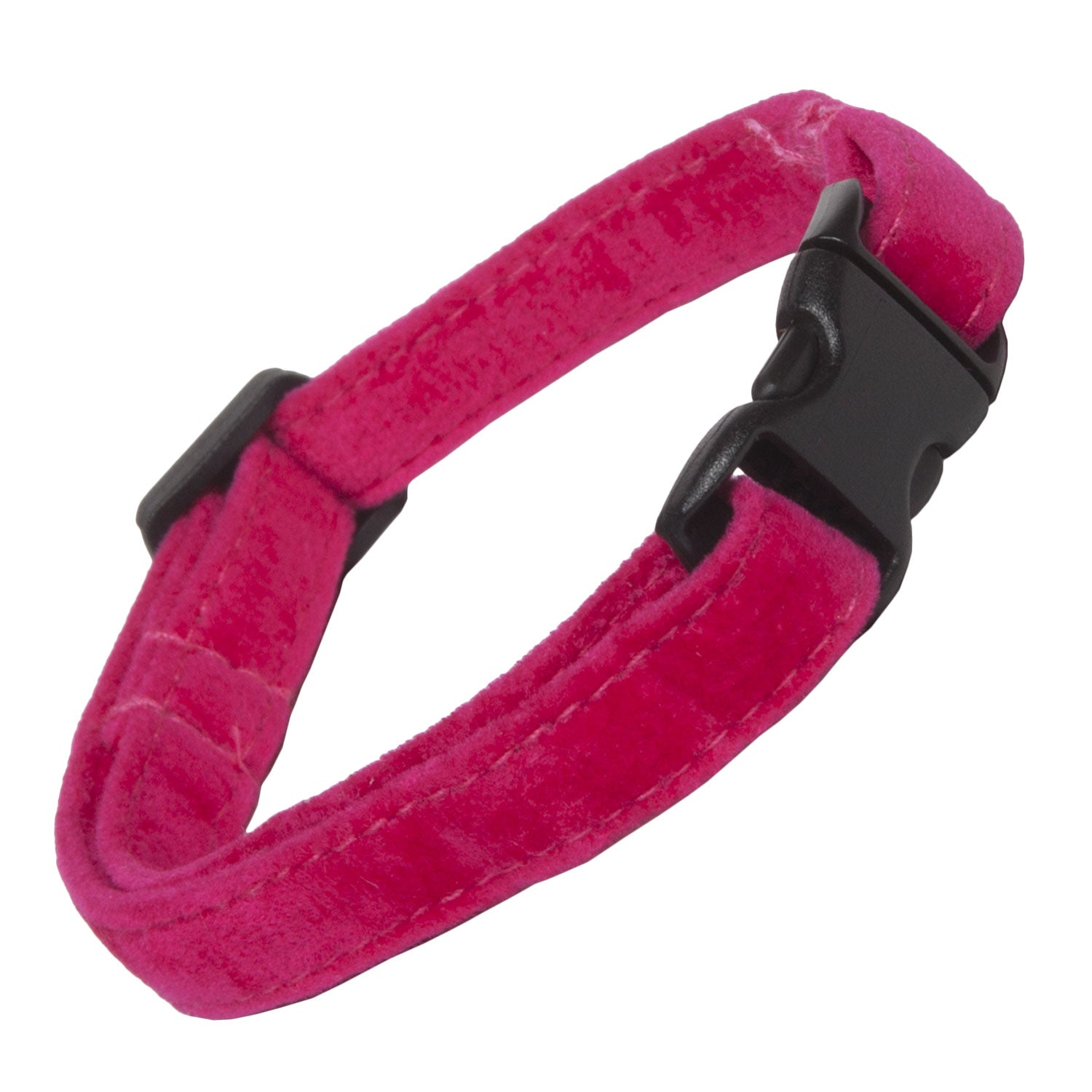 Fuchsia Faux Suede Cat Collar