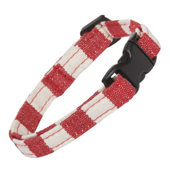 Red and White Stripe Cat Collar