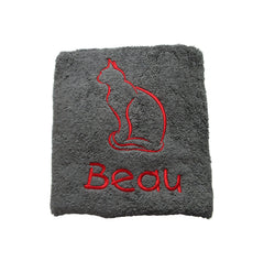 Cat Towel - Charcoal Grey