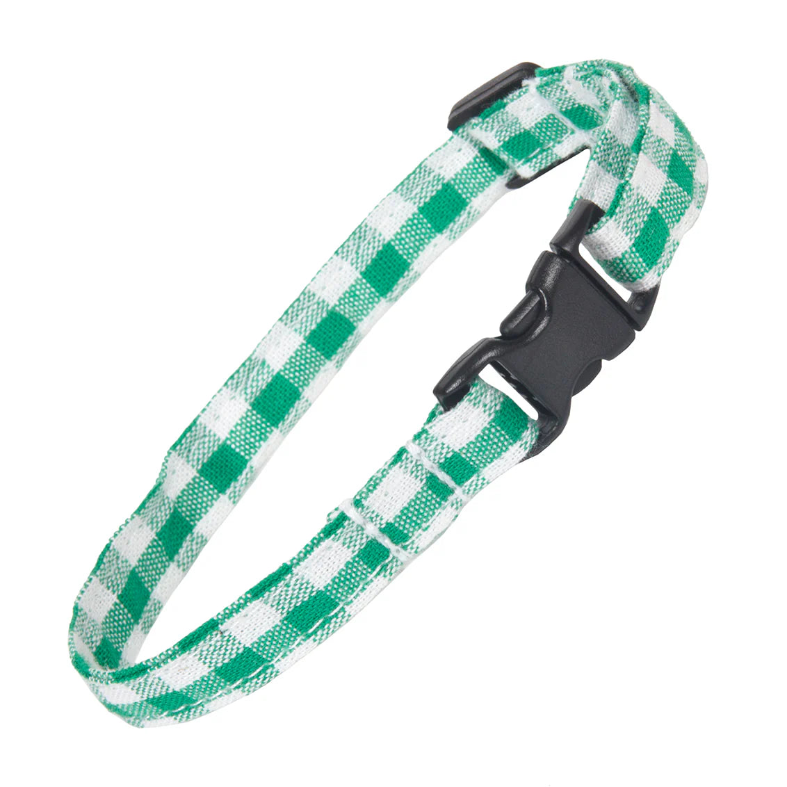 Green Gingham Cat Collar