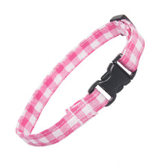 Pink Gingham Cat Collar