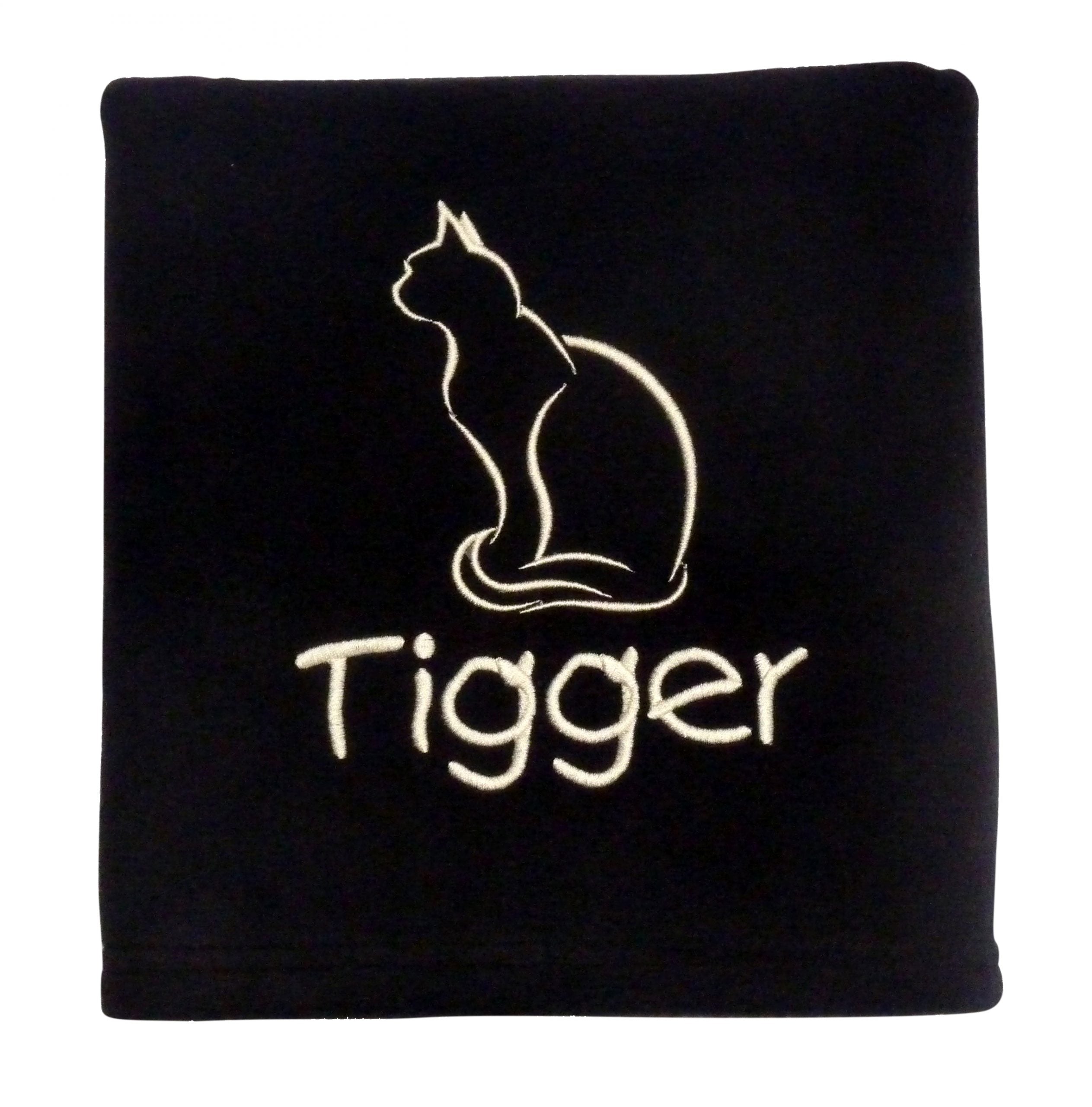 Personalised Cat Blanket Black