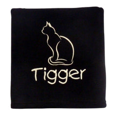 Personalised Cat Blanket Black