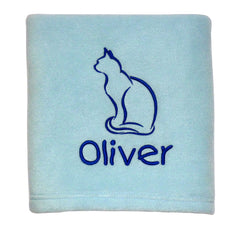 Blue Personalised Cat Blanket