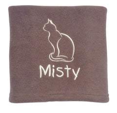 Milk Chocolate Fleece Cat Blanket Personalised