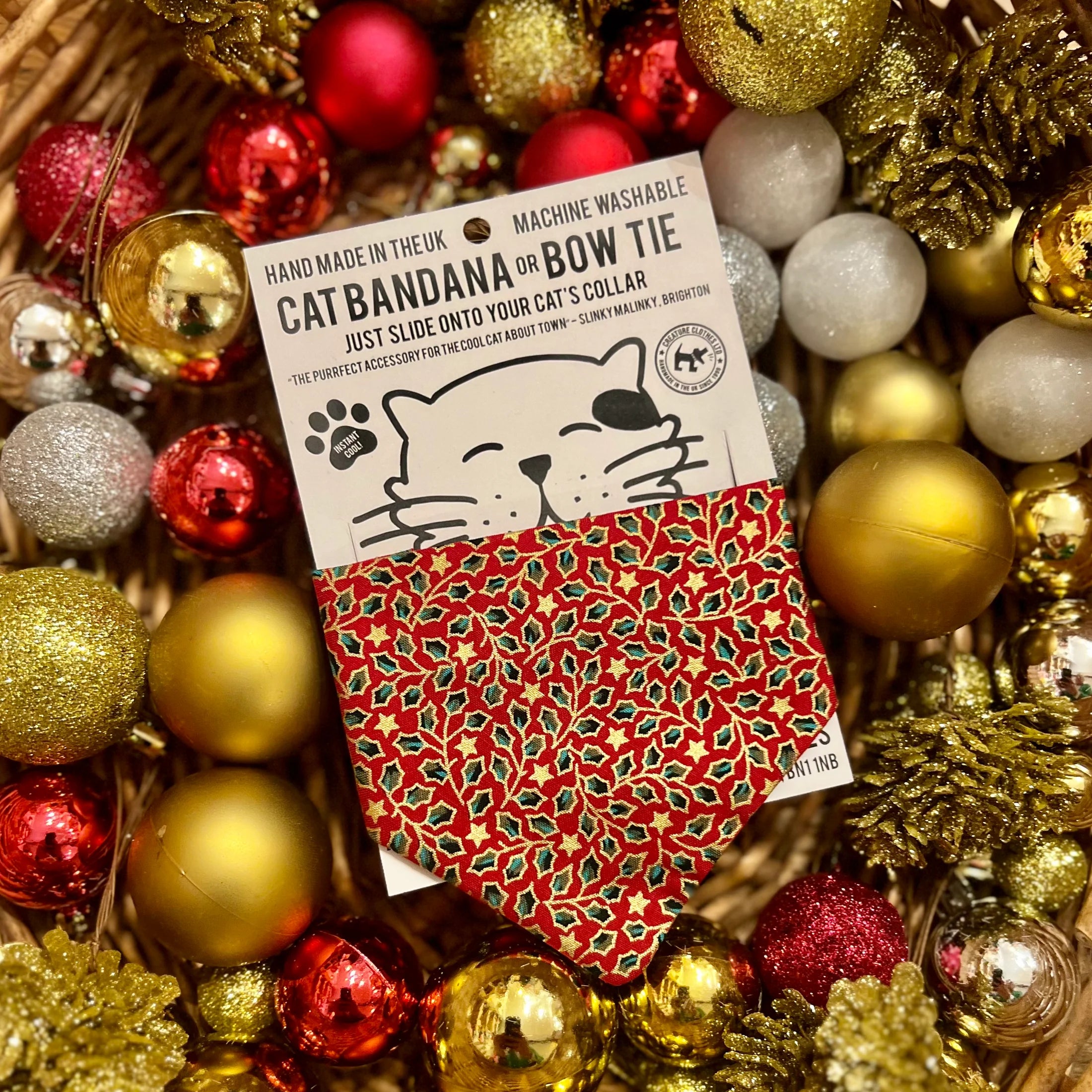Golden Holly Cat Bandana