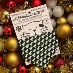 Green Geometric Trees Cat Bandana