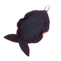 Denim and Red Fat Catnip Fish Cat Toy