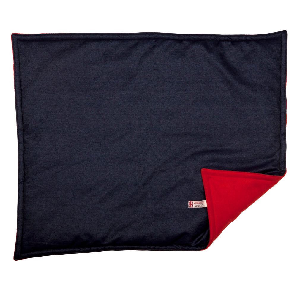 Denim with Red Fleece Padded Cat Blanket by Creature Clothes