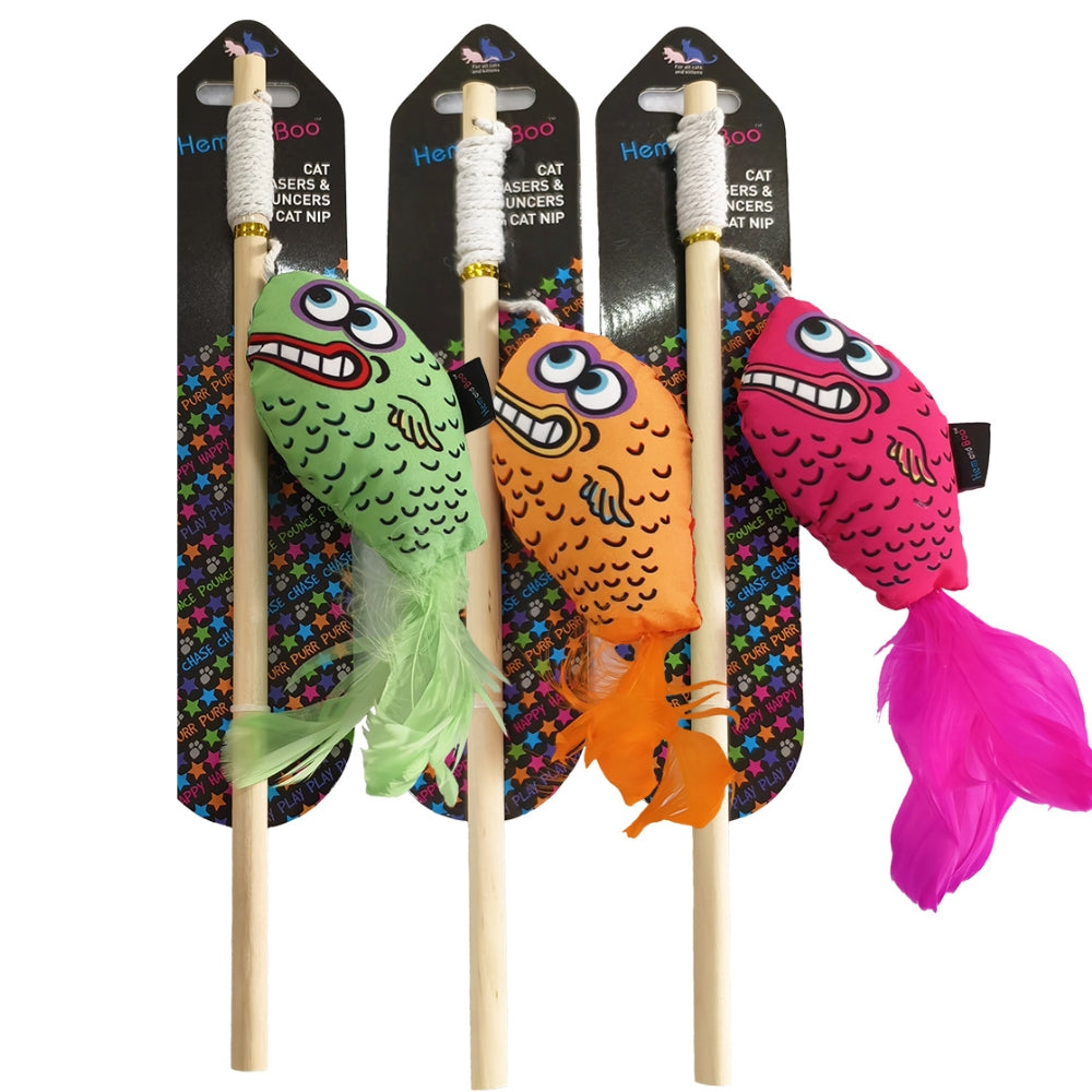 Fish and Feathers Catnip Cat Teaser