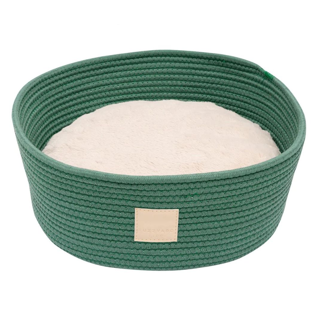 FuzzYard Life Rope Basket Bed In Myrtle Green