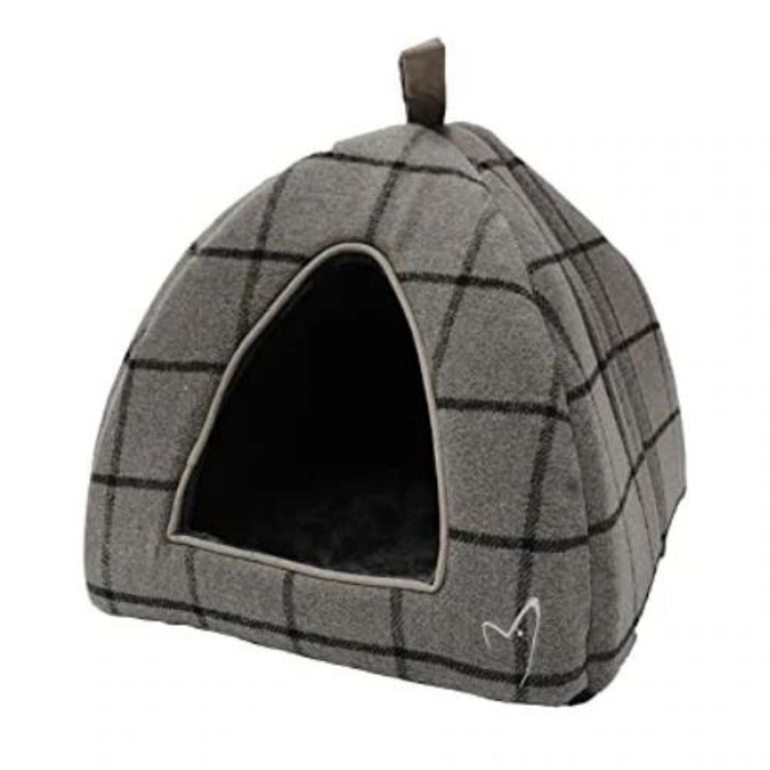 Gor Pets Camden Pyramid Cat Bed - Grey Check