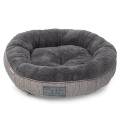 Grey Hessian Donut Cat Bed by House of Paws