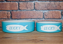 Personalised Fish Design Cat Bowls