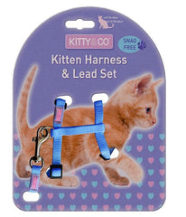 Kitty & Co Snag Free Blue Kitten Harness & Lead Set