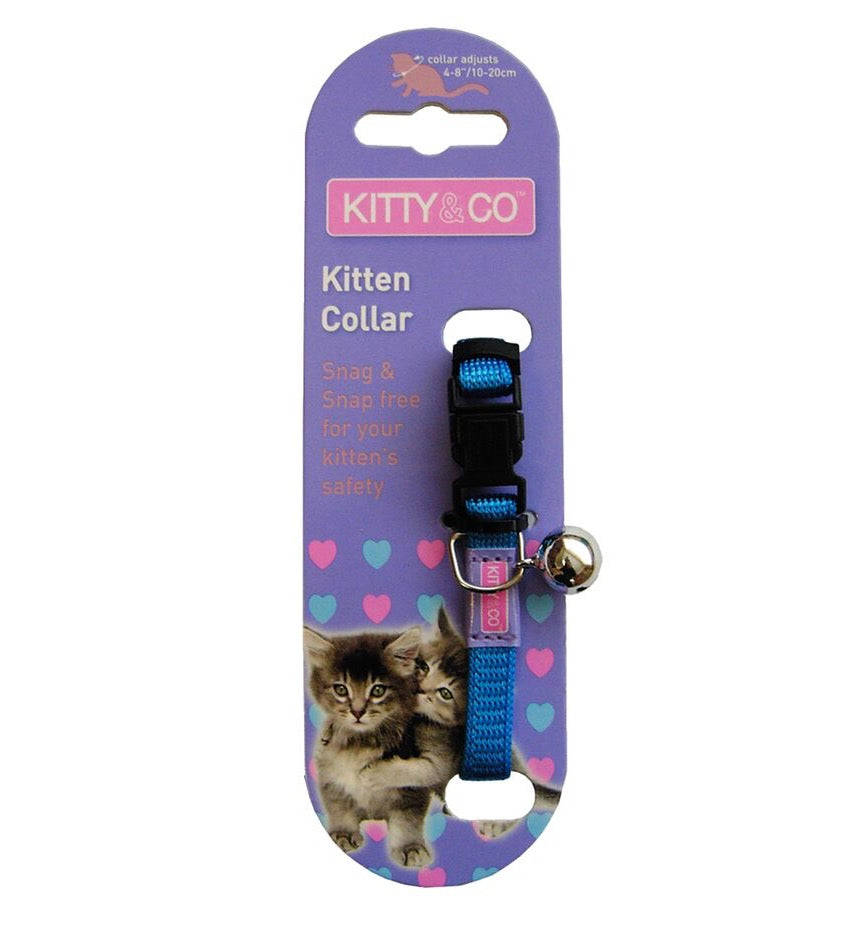 Kitty & Co Snag Free and Snap Free Blue Kitten Collar