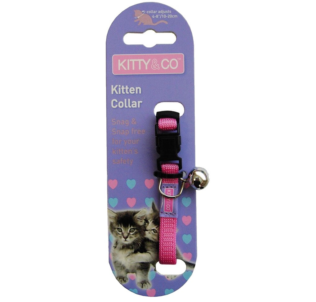 Kitty & Co Snag Free and Snap Free Pink Kitten Collar
