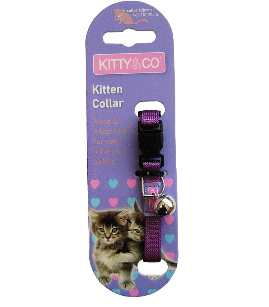 Kitty & Co Snag Free and Snap Free Purple Kitten Collar
