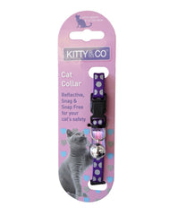 Kitty and Co Purple Reflective Polka Dot Cat Collar
