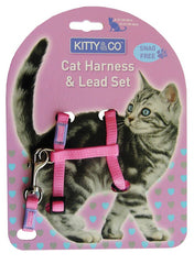 Kitty and Co Snag Free Pink Cat Harness & Lead Set