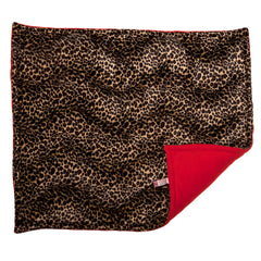 Leopard with Red Fleece Padded Cat Blanket by Creature Clothes 2