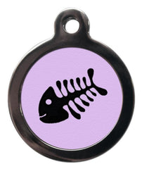 Lilac Fish Bone Cat ID Tag