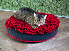 Luxury Lounge Rose Cat Bed REd 3