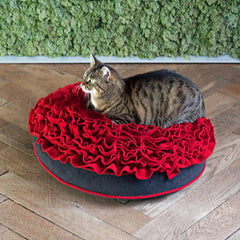 Luxury Lounge Rose Cat Bed Red