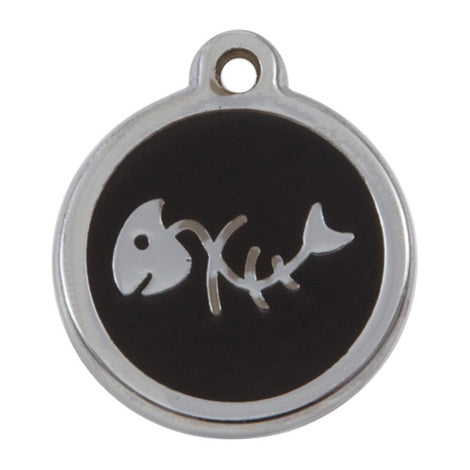 Luxury My Sweetie Black Fishbone Cat Pet ID Tag