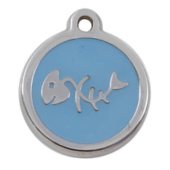 Luxury My Sweetie Light Blue Fishbone Cat Pet ID Tag