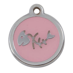 Luxury My Sweetie Light Pink Fishbone Cat Pet ID Tag