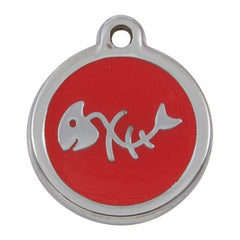 Luxury My Sweetie Red Fishbone Cat Pet ID Tag