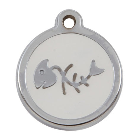 Luxury My Sweetie White Fishbone Cat Pet ID Tag