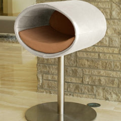 Luxury Rondo Real Leather Cat Stand White