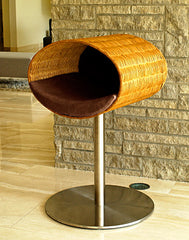 Luxury Rondo Wicker Cat Stand Brown