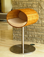 Luxury Rondo Wicker Cat Stand Cream