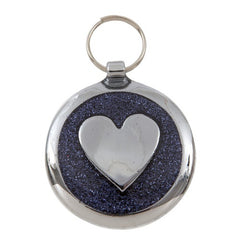 Luxury Shimmer Black Glint Heart Designer Cat ID Tag