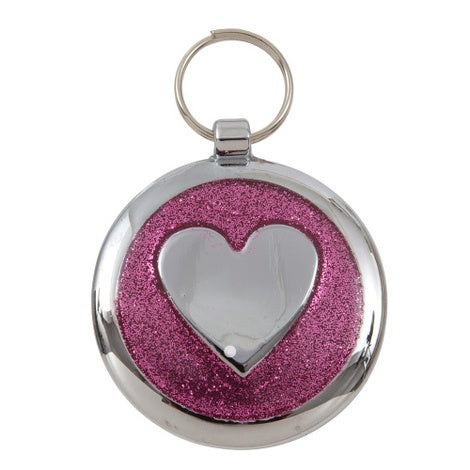 Luxury Shimmer Pretty Pink Heart Designer Cat ID Tag
