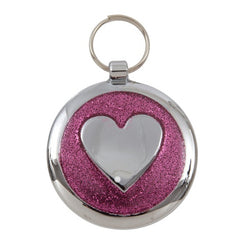 Luxury Shimmer Pretty Pink Heart Designer Cat ID Tag