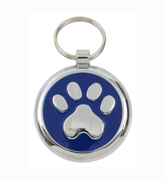 Luxury Smarties Blue Paw Print Designer Cat ID Tag