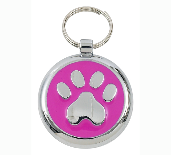 Luxury Smarties Deep Pink Paw Print Designer Cat ID Tag